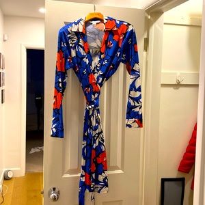 Diane Von Furstenberg floral wrap dress, size 8